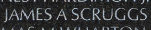 Engraving on The Wall of Private James Arthur Scruggs, U.S. Army.
